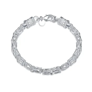 

Top Quality Men Jewelry Silver Plated Bracelets & Bangles Flash Twisted Rope Pulseira Leading Round Silver Chain Luxury Jewelry