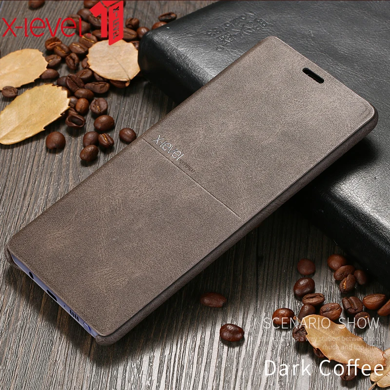 

X-Level PU leather Case For Samsung Galaxy Note 9 Ultra Thin Flip Full Coverage Back Cover Case For Samsung Note 9 Note9