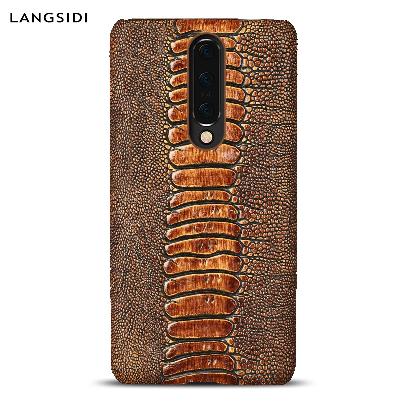 Винтажный чехол из натуральной кожи для Oneplus 7 PRO s Ostrich Leg One plus 7Pro 6 6T 5 5T 3 3T