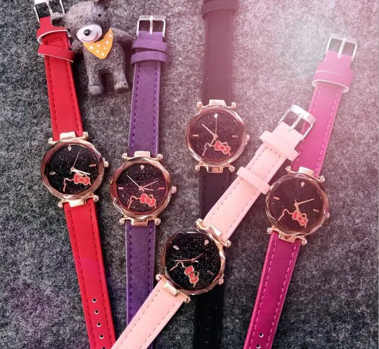 kids watch students convex velvet belt cartoon girl fashion watch women