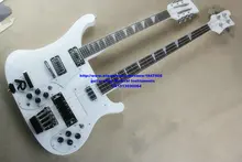 New Double neck bass guitar 4 string bass and 12 string guitar white Electric Guitar OEM Available