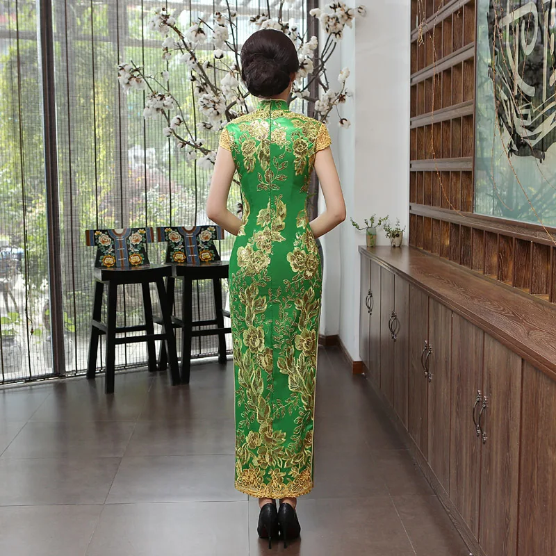 Cheongsam Estilo Chinês Vestido de Noite Sexy