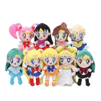 

18pcs 20cm Chinbi Moon Venus Jupiter Mercury Uranus Sailor Moon Plush Toys Sailor Soft Characters Dolls juguetes de peluche bebe