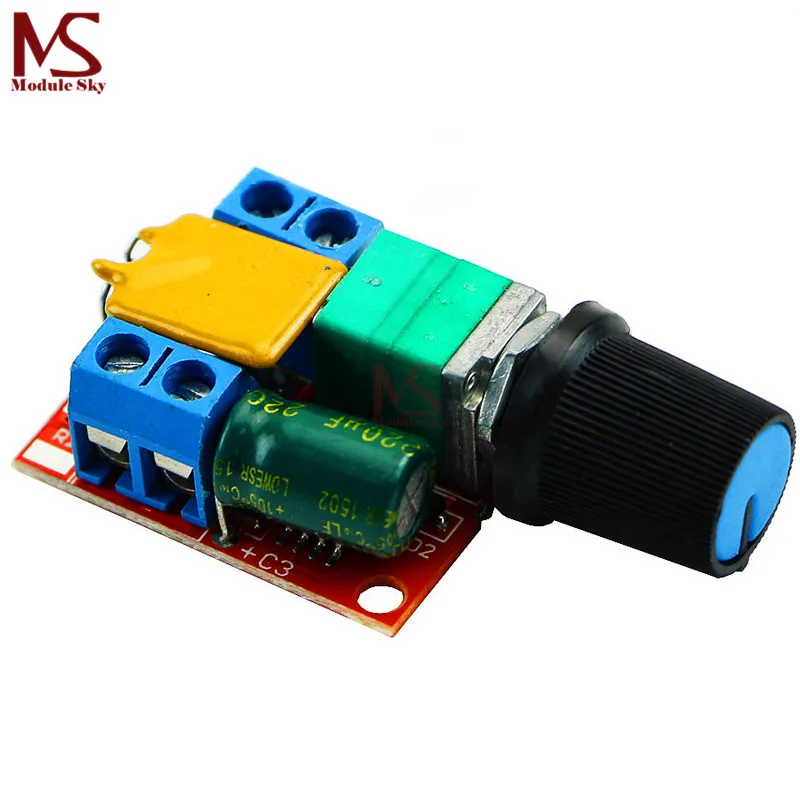 Mini 5A PWM Max 90W DC Motor Speed Controller Module 3V 35V Speed