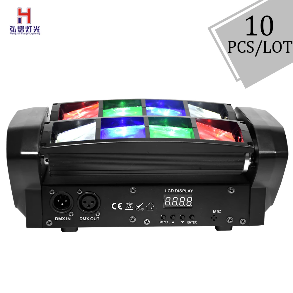 

spider moving head dj light 8x6W RGBW led wash stage light DMX strobe effect light Bar Dj for Parties Disco Light(10pcs/lot)