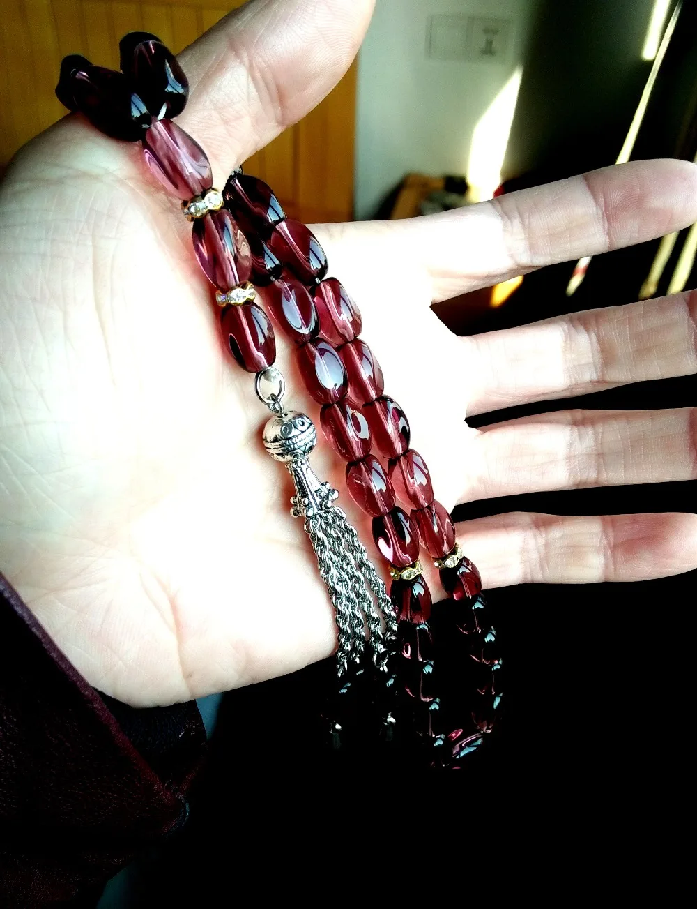 Uniuqe Фиолетовый Кристалл 33 1 шт./лот бусы для молитвы tasbih misbaha tasbeeh masbaha Allah tespeeh|islam