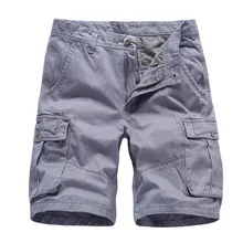 Хлопковые мужские шорты Карго прямые свободные шорты милитари мужские летние повседневные Бермуды мужские спортивные штаны на молнии