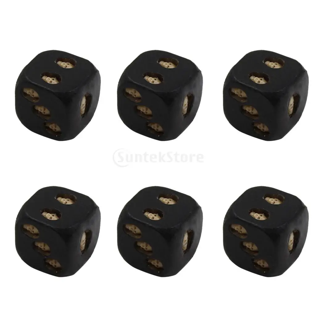 MagiDeal Dice with 3D Skull Death Black Skull Dice D6 Novelty Black Resin Skull Dice (6pcs)