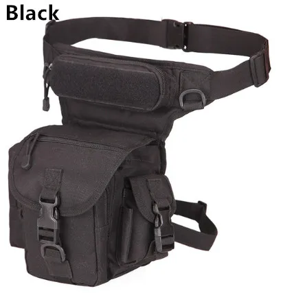 Военная Тактическая Сумка для ног, поясная сумка, Охотничья сумка, поясная сумка для езды на мотоцикле, Мужская Военная поясная сумка 1000D - Цвет: Black