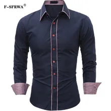 Бренд г. модные мужские рубашки с длинными рукавами Топы Soild Цвет хит Цвет сбоку в британском стиле мужские деловые костюмы рубашки Slim Для мужчин рубашка 3XL
