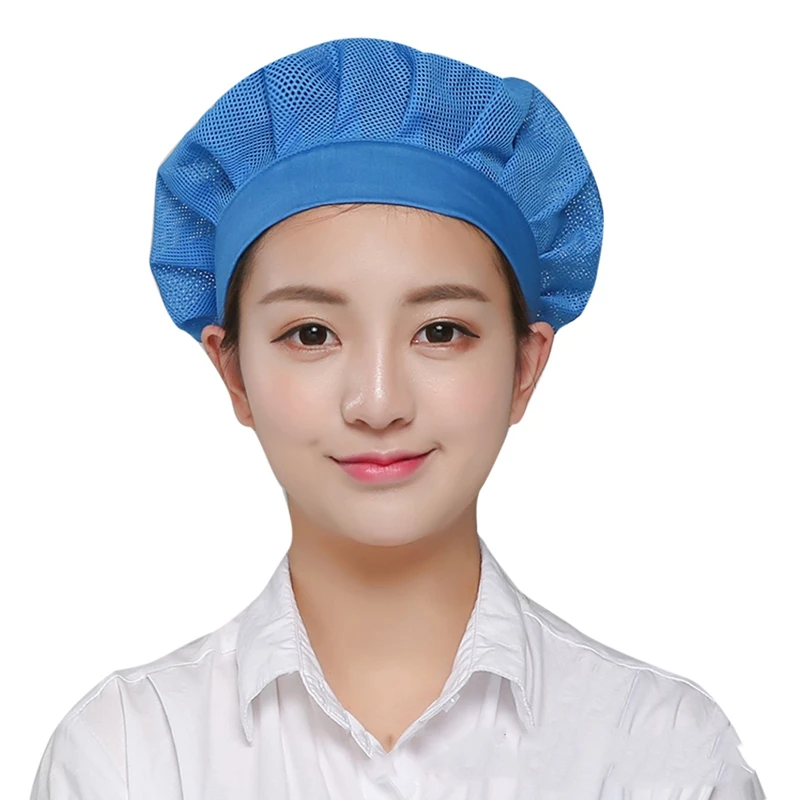 

New Arrivals Dust Hat Work Cap Elastic Mesh Caps Food Service Chef Caps Washable Work Wear Hats Unisex Workshop Laboratory Hat