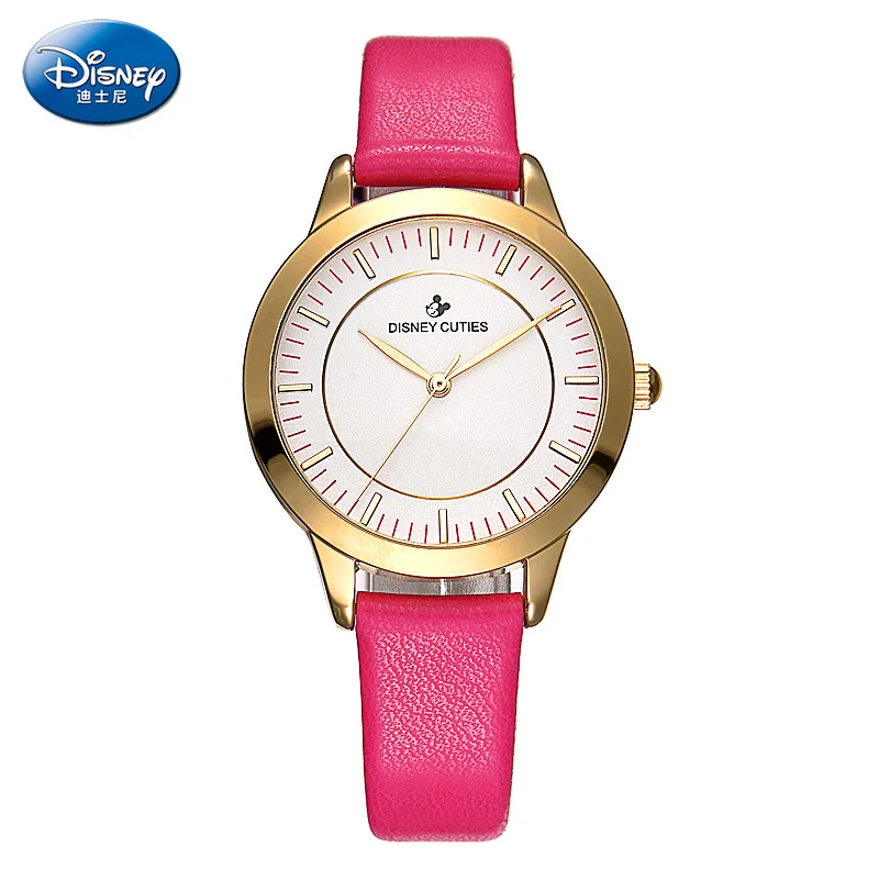 

Original Disney ladies wrist watches quartz leather women clocks cartoon Mickey Mouse casual Waterproof simple number 51163