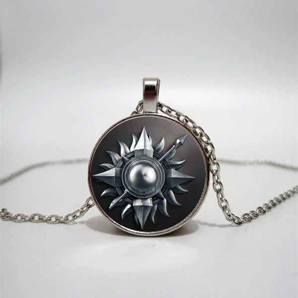 Song of Ice and Fire Stark Wolf Logo Glass Cabochon Pendant Necklace Men Targaryen Dragon Game of Thrones Series Jewelry