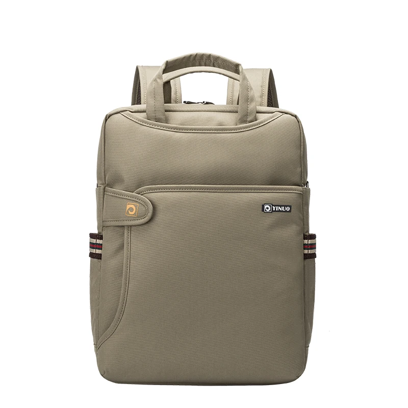 YINUO рюкзак для ноутбука 15,6 дюймов 14 дюймов Противоугонный Большой Вместительный студенческий рюкзак водонепроницаемый ударопрочный рюкзак для ноутбука - Цвет: Хаки