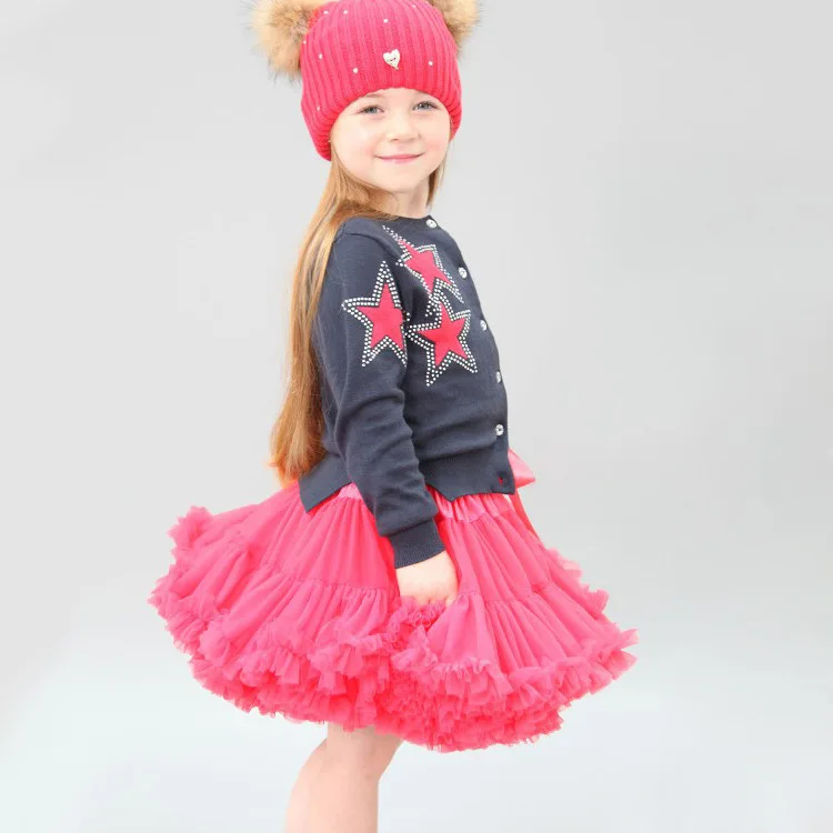 

2019 Girls Tutu Skirt Rose red Fluffy Ballet Kids Baby Girl Clothes Princess Tulle Party Dance Skirts Mini Saia tutu menina