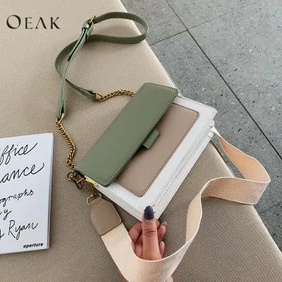 

MoneRffi 2019 Women's single shoulder bag adjustable shoulder strap metal small square bag handbag