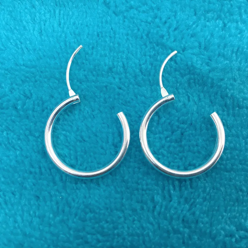 

Small Silver Hoop Earrings Genuine 925 Sterling Silver Hoop Earrings Hoop for Men Baby Women Wholesale 8,10,12MM 3PAIRS/ LOT