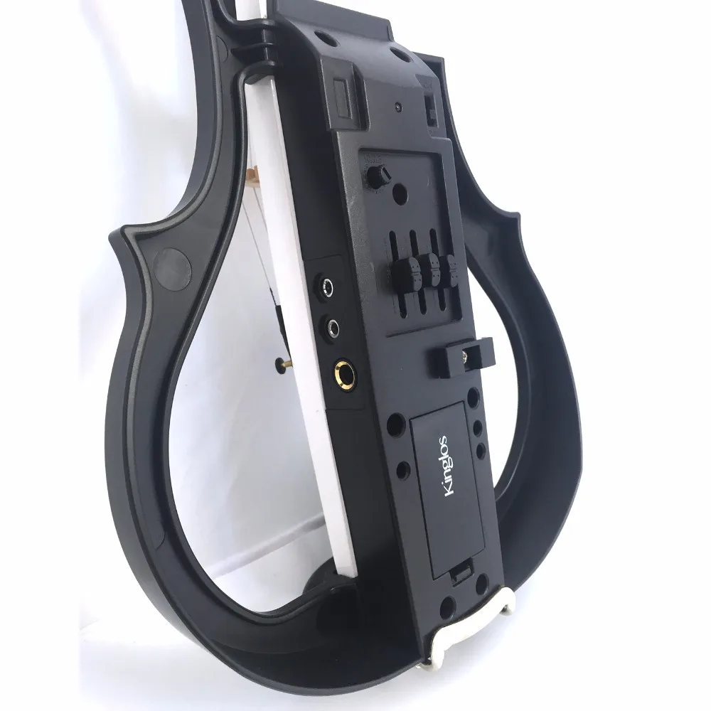 Solid Wood Silent Violin Advanced Electric Art Full Size White and Black Ebony Fittings Parts 4/4 acoustic violin violin accessories