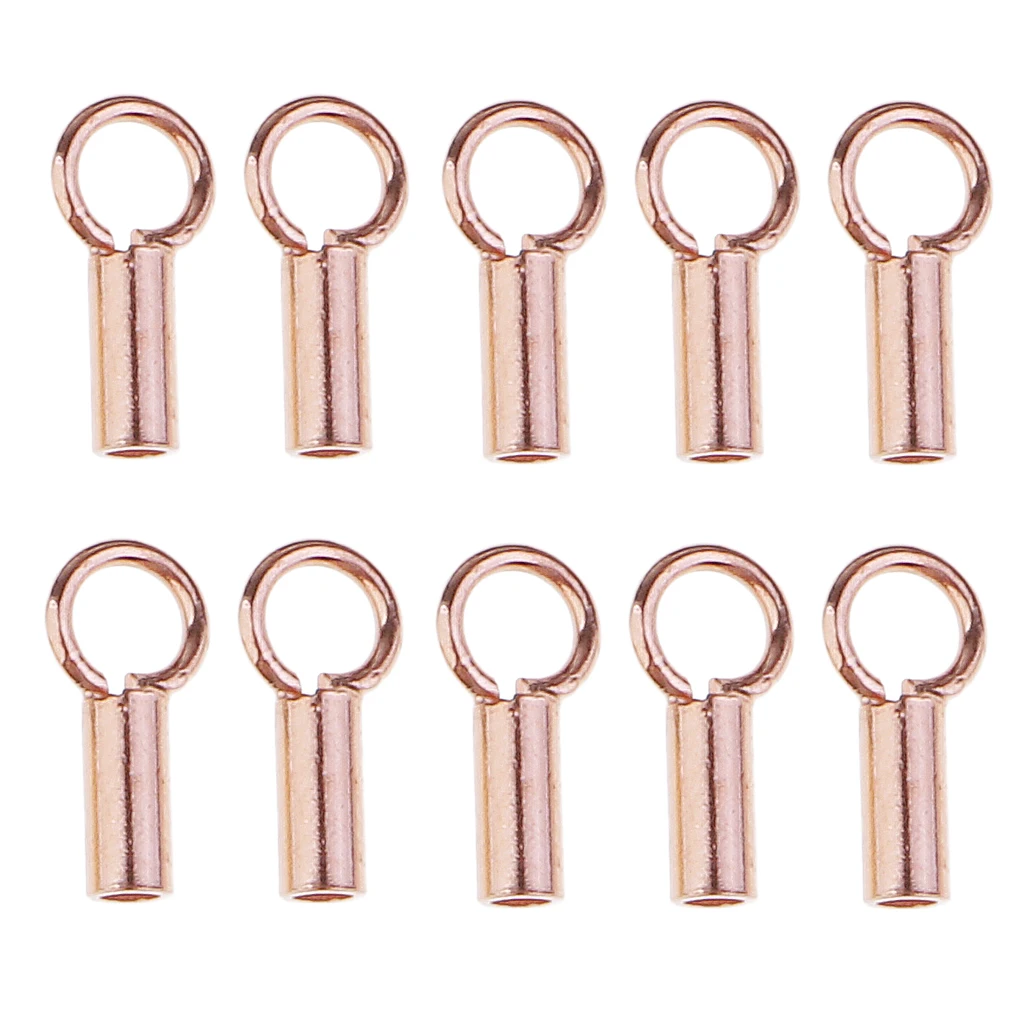 10pcs 925 Sterling Tube Crimp Beads Stopper Beading Cord End Beads Jewelry Making Findings