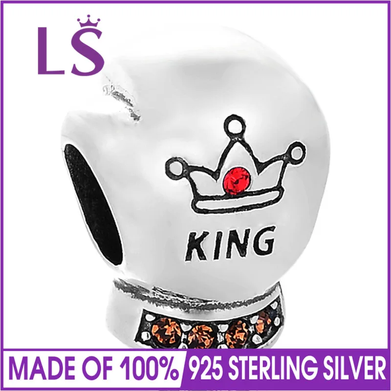 

LS New Women Gift For Easter Bijoux En Argent 925 King of Glove Charm Fit Snake Bracelets & Necklaces DIY Fashion Jewelry
