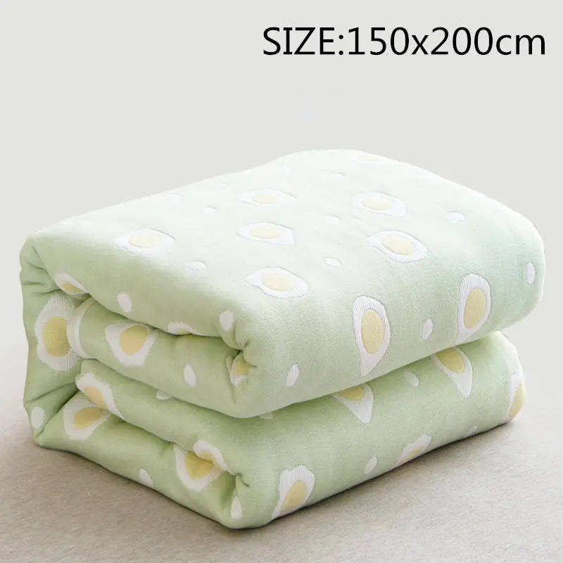 Мягкое детское постельное белье одеяло из чистого хлопка шесть слоев Детские Товары для новорожденных мальчиков девочек ванночка ватное одеяло теплое одеяло Детское покрывало одеяло - Цвет: green150x200cm
