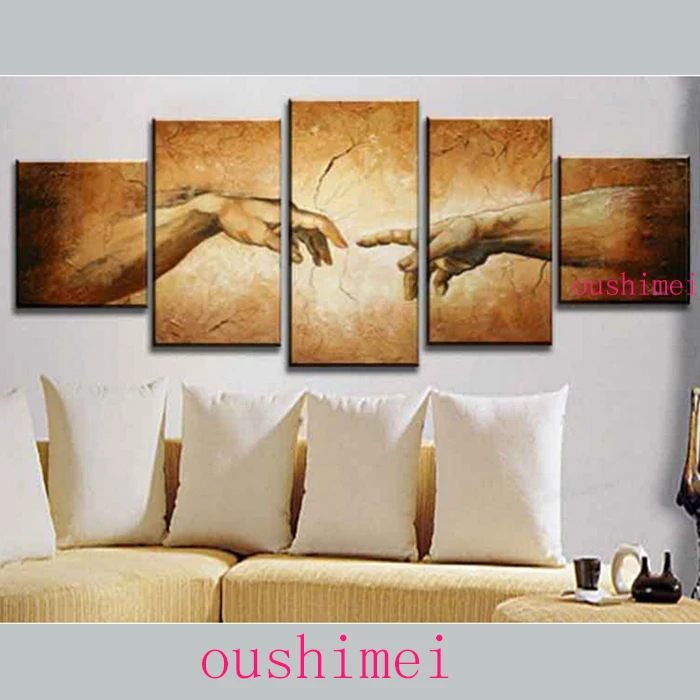 

Hand Painted Abstract Picture On Canvas Handshake Oil Painting For Living Room Decor Wall Art Hang Pictures Group Of Paintings