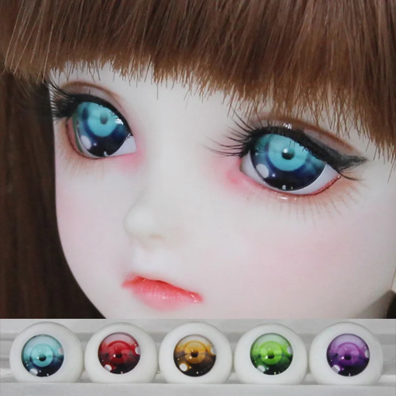 Nice Deep Red Iris withStripes 14mm Glass Eyes for MSD newBorn BJD Dollfie 