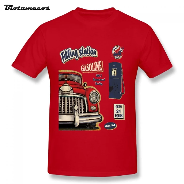 Comfortable Men T shirt Filling Station Gasoline Open 24 Hours Gas