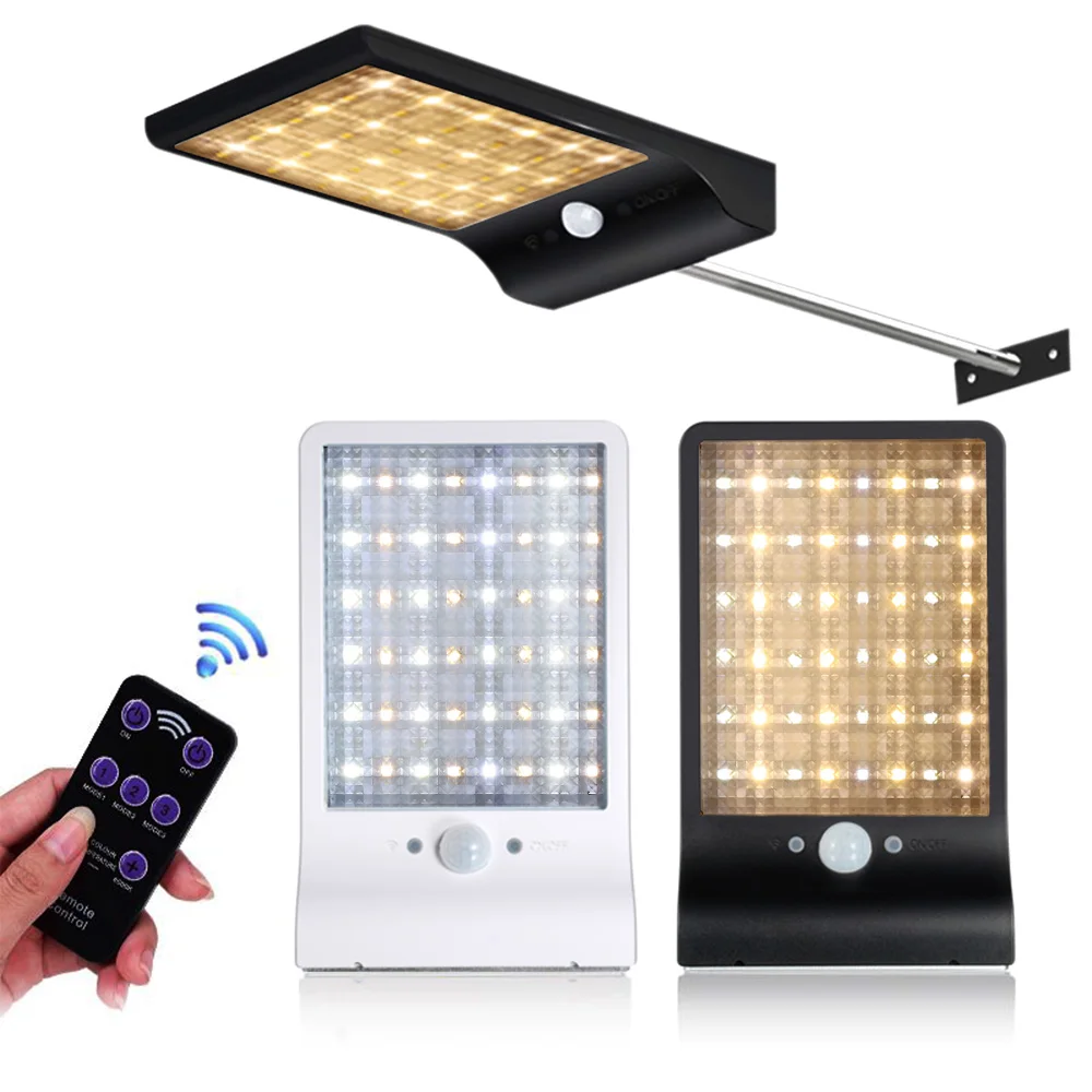 

48 LED Motion Sensor Solar Light Walkway Lights Street Lamp Light color Controlled Waterproof Durable for Garden Outdoor Decor