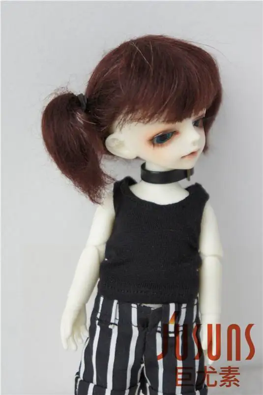 JD203 1/12 Мода BJD twin конский хвост мохер кукла размер 4-5 дюймов парик милые аксессуары кукла