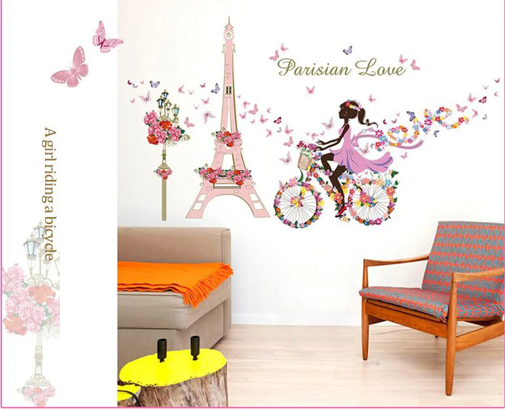 Flor calcoman as para bicicleta Hana no Ko flor papel hogar adorno para pared decoraci n