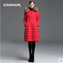 2016 new hot winter Thicken Warm woman Down jacket Coat Parkas Outerwear Hooded Raccoon Fur collar long plus size 2XXL Luxury
