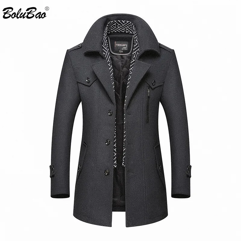 BOLUBAO Brand Men's Warm Wool Blends Coat Autumn Winter New Male Fashion Casual Wool Outerwear Men High Quality Wool Coat BOLUBAO Brand Men's Warm Wool Blends Coat Autumn Winter New Male Fashion Casual Wool Outerwear Men High Quality Wool Coat