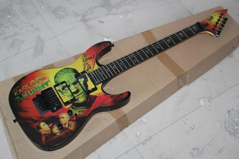 

Free Shipping Factory custom Top Quality SALE Kirk Hammett Metallic E S P KH2 M-II Mummy Karloff Tlmummy Electric Guitar 914