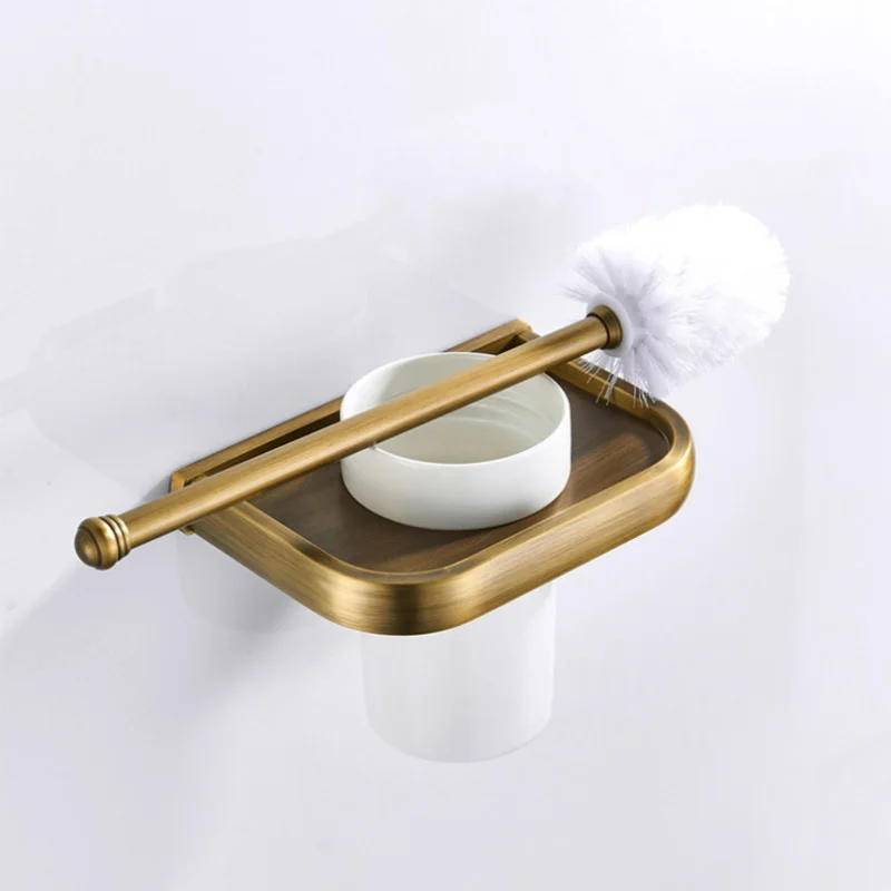 Бронзовый держатель для туалетной щетки античный розовое золото держатели для туалетной щетки белый керамический прочный тип WC Матовый