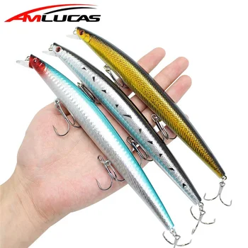 

Amlucas Minnow Fishing Lure 18cm 23.8g Hard Wobblers Crankbait 3D Eyes Bait Artificial Trout Pike Carp Fishing Accessories WW9