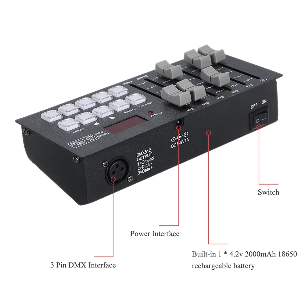 Вечерние DJ Мини DMX512 консоль сценический светильник контроллер перезаряжаемый аккумулятор портативный для вечерние концерты DJ шоу бар клуб паб