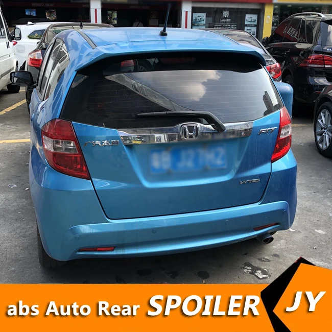 

For HONDA FIT Spoiler 2008-2013 jazz spoiler High Quality ABS Material Car Rear Wing Primer Color Rear Spoiler