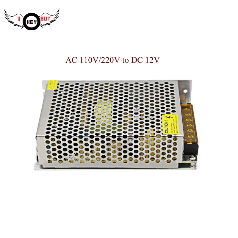 

I Key Buy Power Switch AC 110V/ 220V to DC 12V 10A Aluminum Mesh Heat Dissipation Design for Home High Quality