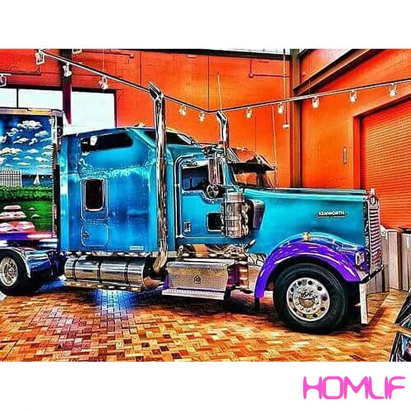 diamond painting Car Truck head Mosaic Rhinestone embroidery stitch mosaic rhinestones pictures | Дом и сад