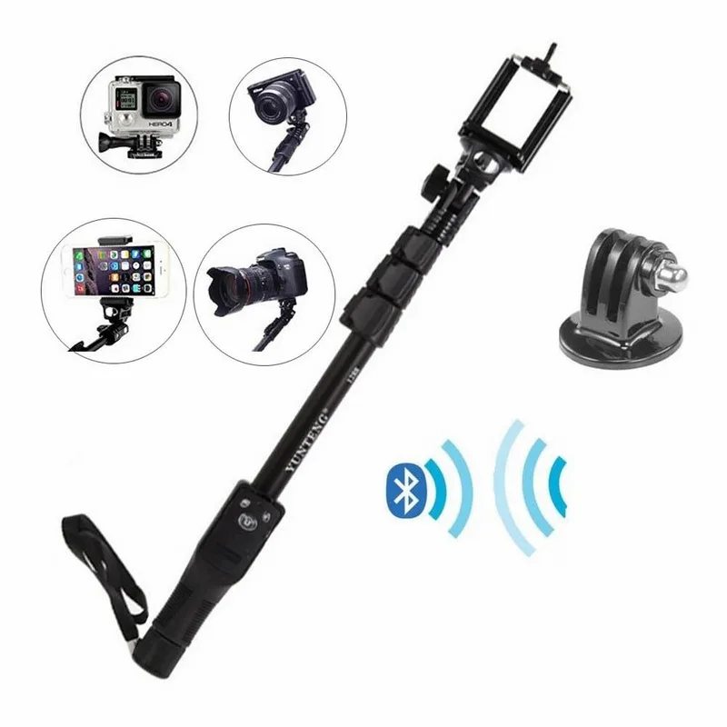 Portefeuille Extendable Selfie Stick Monopod Holder Bluetooth Remote Tripod Mount Adapter for Cellphones Gopro Hero 6 5 Cameras (5)