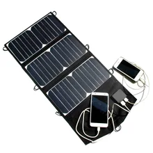 21W high efficiency Outdoor folding Solar Panel USB Output Portable Foldable Power Bank waterproof travel Solar Charger phone