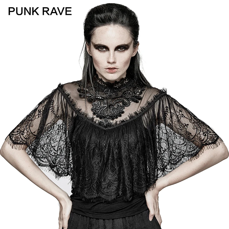 Ayolanni V-Neck Long Workout Tops For Women Black Lace Long Sleeve Solid Pullover Blouses Women Tshirts S