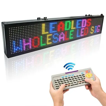 

30 x 6-in 16*96pixel Wireless remote keyboard full-color RGB LED sign rolling information P7 indoor led display screen