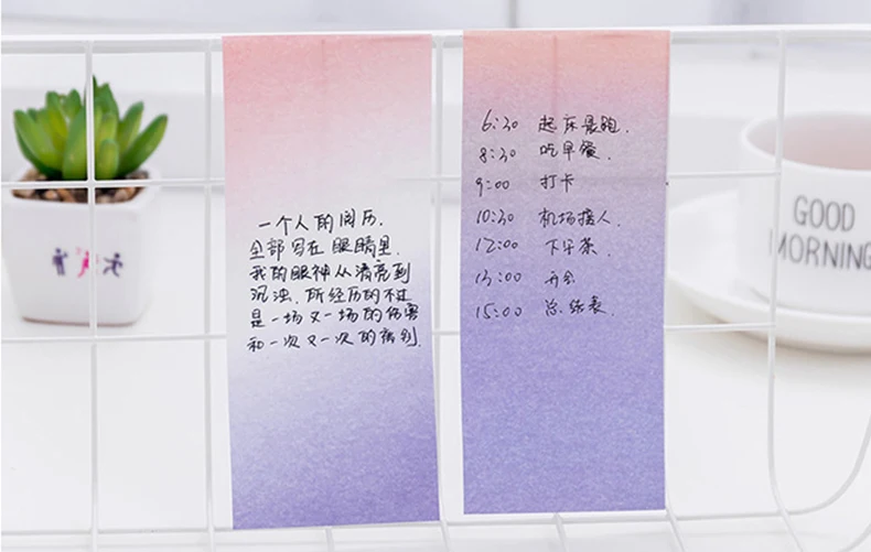 Kawaii градиентные цветные блокноты для записей винтажные милые цветные Стикеры для заметок креативный стикер для канцелярских товаров