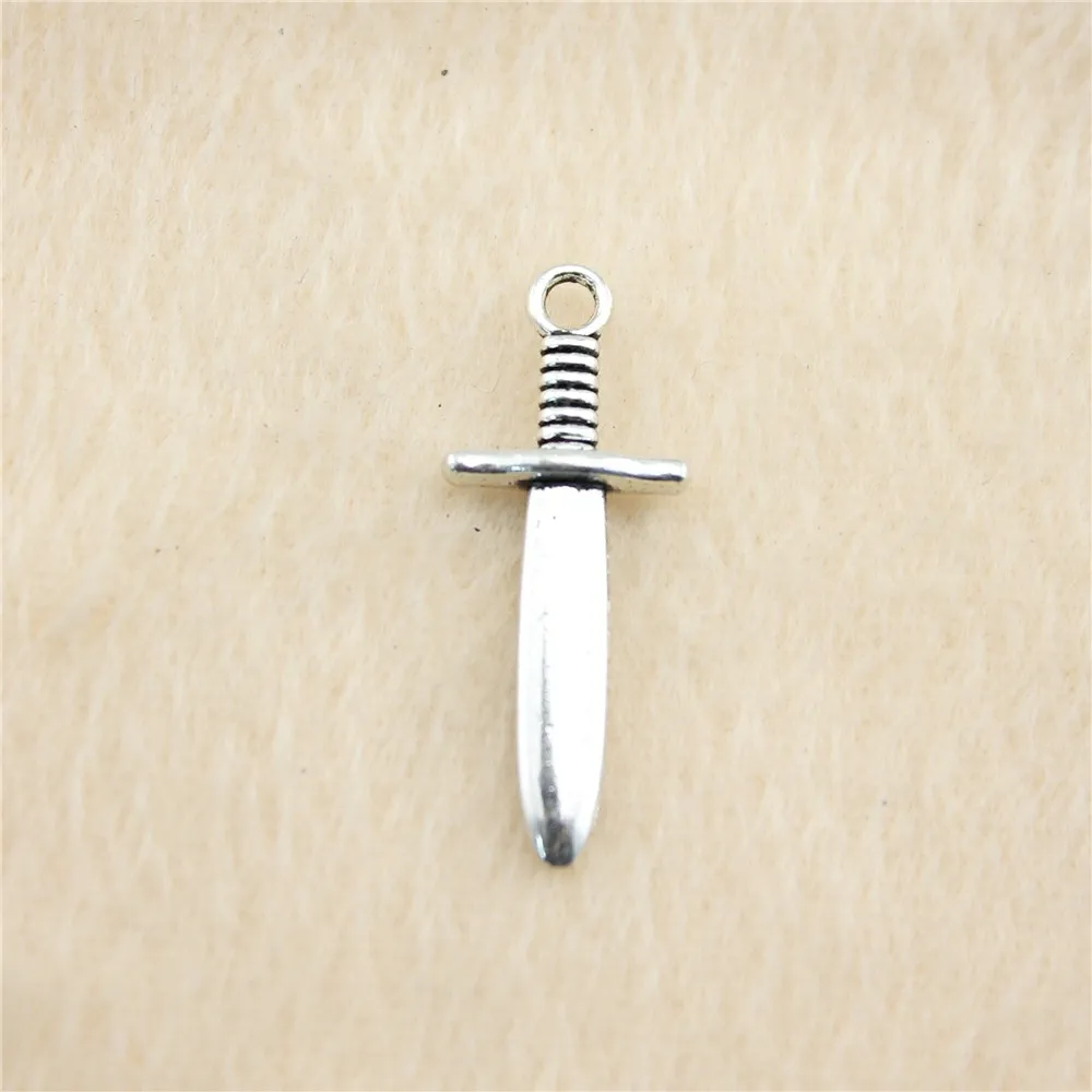 

50pcs/lot 30*12*4mm ancient silver Sword charm Pendants DIY jewelry for bracelet necklace earring