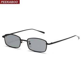

Peekaboo small rectangle sunglasses men yellow red lens metal frame black square sun glasses for women 2018 uv400