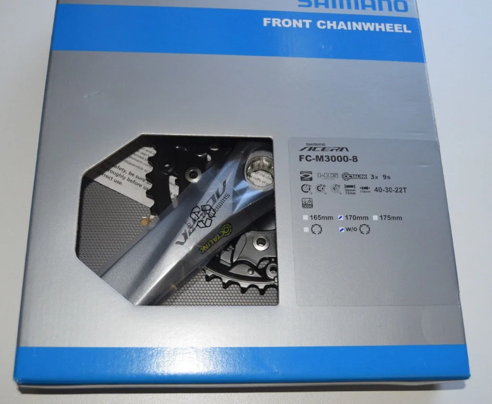 Оригинальный Shimano ACERA велосипед FC M3000 бензопилы 9 скоростной MTB 40 30 22T|Шатун и