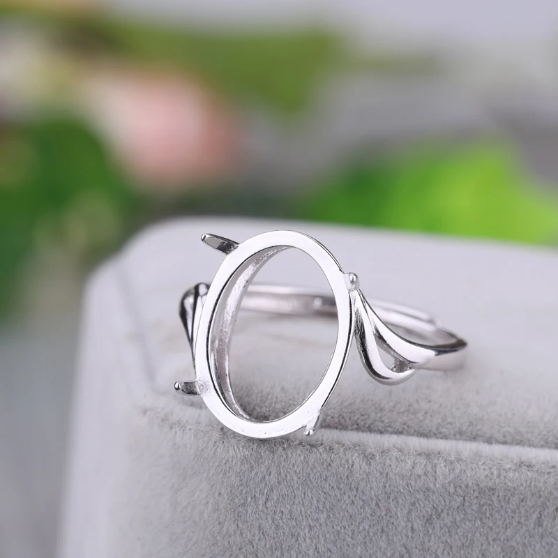 7*9 мм 8*10 мм 925 пробы Серебряное регулируемое кольцо с овальным воском бирюзовое кольцо базовые заготовки DIY ювелирные изделия