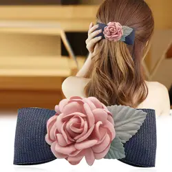 Корейский темперамент дамы заколка для волос для причесок одноцветное шпилька для волос с бантом красивый цветок ювелирные Заколки